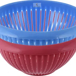 Payal Baskets for Fruits and Vegetables, Multipurpose and Handy Storage Basket Unbreakable Round Plastic Basket (Pink & Blue)Pack of 2)-25_F_KUBMART15217 Plastic Fruit & Vegetable Basket-picture-12