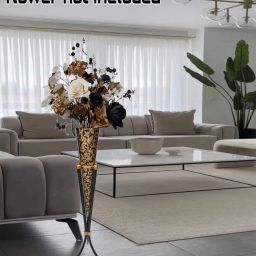 (pack of 1) best black Gift Item and use full metal stand Iron Vase-15