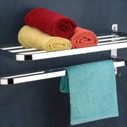 Stainless Steel Folding Towel Rack for Bathroom( 2 Feet Long) Towel Stand/Towel Hanger/Towel Holder/Bathroom Accessories 24 inch 5 Bar Towel Rod-image-24