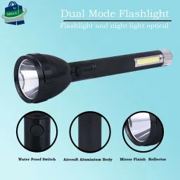 mhax 2Mode PowerFull Led Rechargeable Long Range Torch Up_to1 Km With BackLight 6 hrs Torch image 4