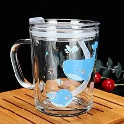 Random Design Cute Cartoon Creative Heat Resistant Children's Breakfast Milk Mug with Handle and Clear Lid of Scale and Straw Design Mug (Set of 1)-picture-11