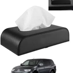 Black Tissue Holder Leatherite/Include Tissue/Save Space For Home/Car/Office-166 Vehicle Tissue Dispenser-image-37