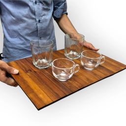 Wooden Sofa Armrest Tray |Tambour Tray|Flexible And Foldable Tray Serving Set-image-80