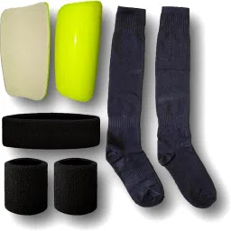 Football Player's Combo Set: Shin Guard, Socks, Headband & Wristband Football Kit-image-32