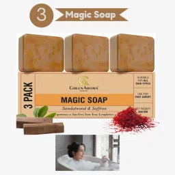 Ghar Magic Soap Sandal Wood And Saffron for DeTan and Glowing Skin Kojic Soap-image-6