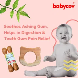 babycov Natural Neem Wood Teether sets for 3+ Months Baby (Set of 5) Teether image 3