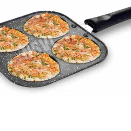 Non Stick Grill Pan Mini Pan Uttapam Tawa Aluminum Multi Snack Maker 4 Cavities Grill Pan 19.5 cm diameter 0.2 L capacity-picture-14