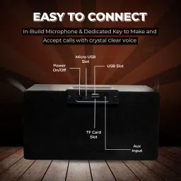 Gizmore GIZ MS516 Portable Speaker| Wooden Cabinet With Leather Strap, 5H Playback 16 W Bluetooth Speaker image 4