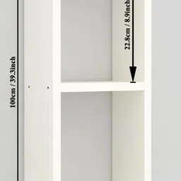 mahaakaay Royal Free Standing Wall Mounted Bookcase Book Shelf Display Rack White Engineered Wood Open Book Shelf image 4