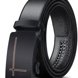 Men Black Artificial Leather Belt-image-79