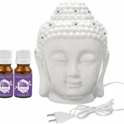 Ceramic Electric Buddha Aroma Diffuser Night Lamp Light for office home, Lavender Aroma Oil, Diffuser-image-18