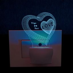 3D Heart Couple Wedding Anniversary Acrylic Plug Night Light Night Lamp-22