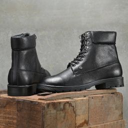 El Paso Men Black Faux Leather Casual Lace Up Boots Boots For Men-image-12