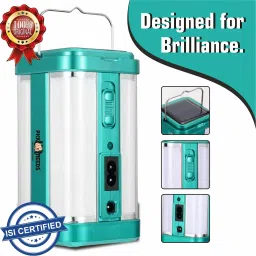 Solar Rechargeable Portable Light 4 Side Tube Charge Indicator Bright Lantern Torch-16