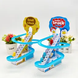 Duck Slide Toy Set, Automatic Stair-Climbing Race Track Set-68-19