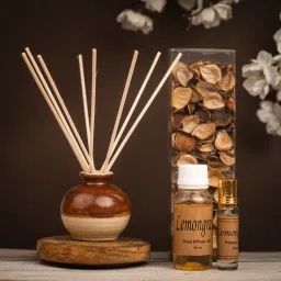 auradecor Lemon Grass Diffuser Set, Potpourri, Aroma Oil image 2