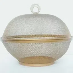 Apple Shape Net Fruits Basket for Kitchen (Large Size 28.5 cm) (Gold) Stainless Steel Fruit & Vegetable Basket-image-21