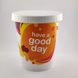Pack of 100 Paper Cups 240ml Good Day Printed with Paper Lid Disposable Party (Pack of 100 Pieces)-image-42