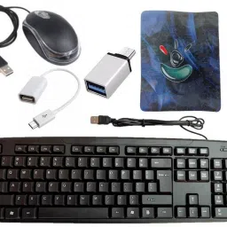 ANJO 6 in 1 Combo Of Wired LED Mouse-Mouse Pad-Cleaning Gel-OTG Type C & Micro OTG - Wired USB Standard Multi-device Keyboard Compatible with Desktop, Laptop, Mac stand support-picture-27