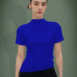 Casual Regular Sleeves Self Design Women Blue Top-image-87