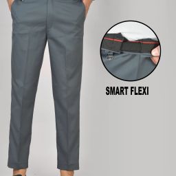 Women Slim Fit Dark Green Lycra Blend Trousers-image-87