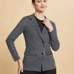 Women Printed Single Breasted Formal Blazer-image-76