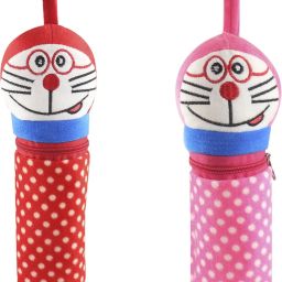 Red & Pink Doremon Soft and Attractive Feeding Bottle Cover Pack of 2-image-11