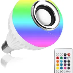 SOORAJ LED Bluetooth Light Bulb Speaker RGB Smart Music Bulb B22 Base Color Changing with Remote Control for Party Home Automation Bedroom Office Decoration Smart Bulb-11