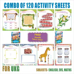 UKG Activity Sheets (120 Pages)|Learning & Creativity|With 10 Mini Color Pencil-21