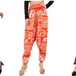 Printed Rayon Women Harem Pants-image-74