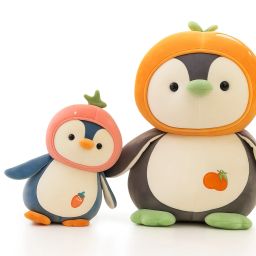 35cm Fruit Hat Penguin Plush Toy Soft & Adorable Penguin Doll - 35 cm-image-3