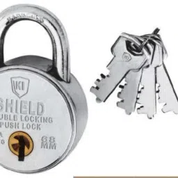 Steel 68mm Push Padlock | Key auto Retract | Hardened Shackle | Brass Lever | Padlock-image-25