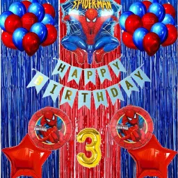 Spiderman Theme Foil Balloon Birthday Decoration 3rd Birthday decoration-26