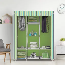 8 Shelf Foldable Collapsible Wardrobe Storage Organizer Almirah Cloth Rack PP Collapsible Wardrobe-image-46