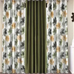 153 cm (5 ft) Polyester Semi Transparent Window Curtain (Pack Of 3)-1
