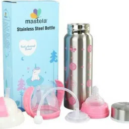 Toica Thermal Insulation Stainless Steel Baby Feeding Bottle - 240 ml - 240 ml (Pink) - 240 ml (Pink) - 240 ml (Pink) - 240 ml-image-57