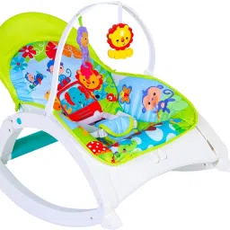 Newborn To Toddler Portable Bouncer With Hanging Toys Green Rocker-picture-32