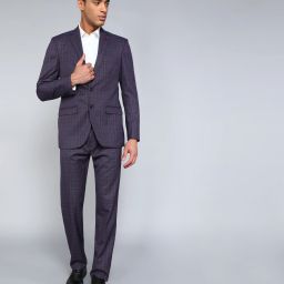 Men SB 2BTN NOTCH LPL SUIT-2PCS CNTP FIT Checkered Suit-image-85