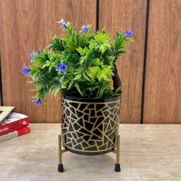 hanable india Black and Gold Iron Metal Desk Pot-picture-37