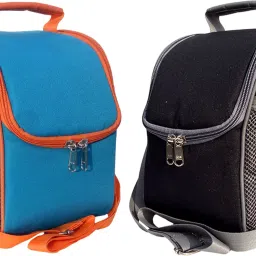 Sky Blue+Black Combo Offer for man and Women Waterproof Lunch Bag-image-52