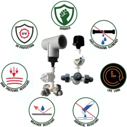 vayal irrigations ® 20 mm 4 Way Threaded Fogger Assembly Unit | Mist Cooling System | Agriculture 28 L Hose-end Sprayer image 3