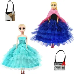 Elsa and Anna Doll Set , Unbreakable Body with 2 Doll Dresses and 2 Doll Bags-image-30