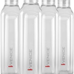 Venice Exclusive Edition Plastic Water Bottle Set, 1 Litre, Set of 4, Clear 1000 ml Bottle-16