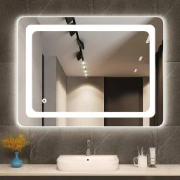 18x24 Inch LED Wall Mirror Glass with Touch Sensor Lights for Home Decor HA16 Bathroom Mirror-image-92