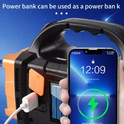 care 4 MULTIFUNCTION SOLAR WATERPROOF FLASHLIGHT WITH USB CHARGING,TWIN BULB LED & COB Torch image 2