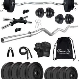 30 kg 30 kg Weight with 3ft Curl Rod with Accessories Home Gym Combo-image-24