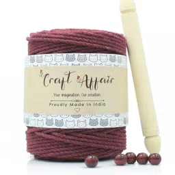 | 3ply Twisted Cotton Macrame Cord (100 M, 3mm) | DIY, Craft Maroon-picture-4