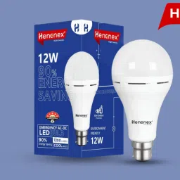 henonex 12W Emergency Bulb Combo | Set of 3 with Long Battery Life 4 hrs Bulb Emergency Light image 2