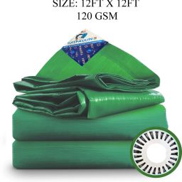 12FTX12FT-120 GSM-GREEN Tarpaulin Tent - For Truck body, Car, Bike and Train Wagon Cover, Grain Covers, Pond Liners-image-36