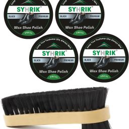 Graphene (Pack of 5) Wax Polish 4x40g With Double Side Shoe Brush. Shoe Polish (Black) Leather, Synthetic Leather Shoe Wax Polish-image-55